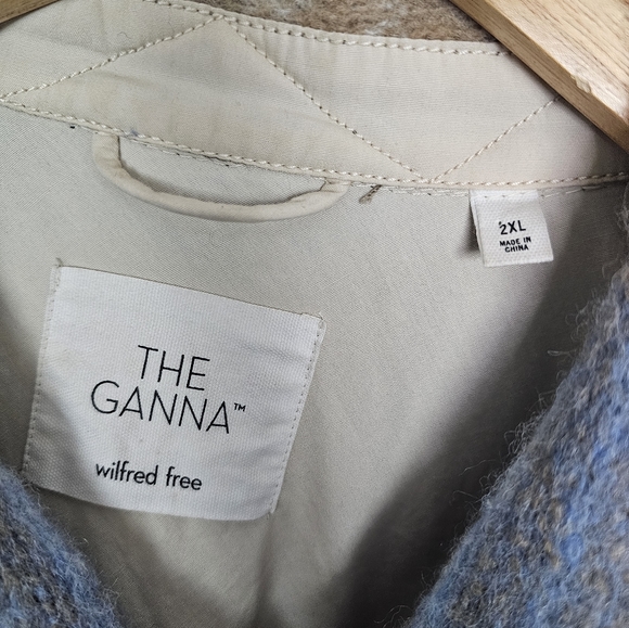 Aritzia Wilfred Ganna Jacket Wool Long Plaid Blue Brown Black Shacket Size 2XL - Picture 8 of 9